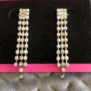 Aurora Borealis Triple Chain Earrings-Boutique